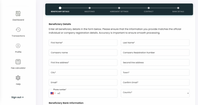 demo of tribus secure creating a transaction